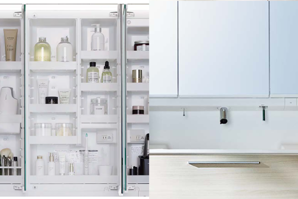 クレヴィ 三面鏡 収納